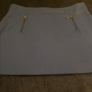 Lilly Pulitzer Navy Textured Mini Skirt with Zip-Pocket Accents